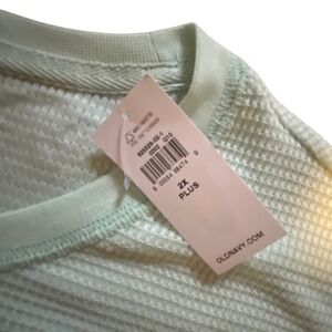 Old Navy Women's 2X Plus Waffle Knit Thermal Top Mint Green 3/4 Sleeve
